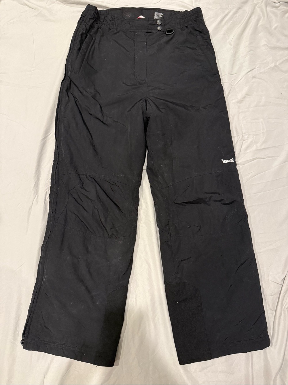 Marker Men's Snow Ski Pants Black Full Side Zip Insulated Approx M/L